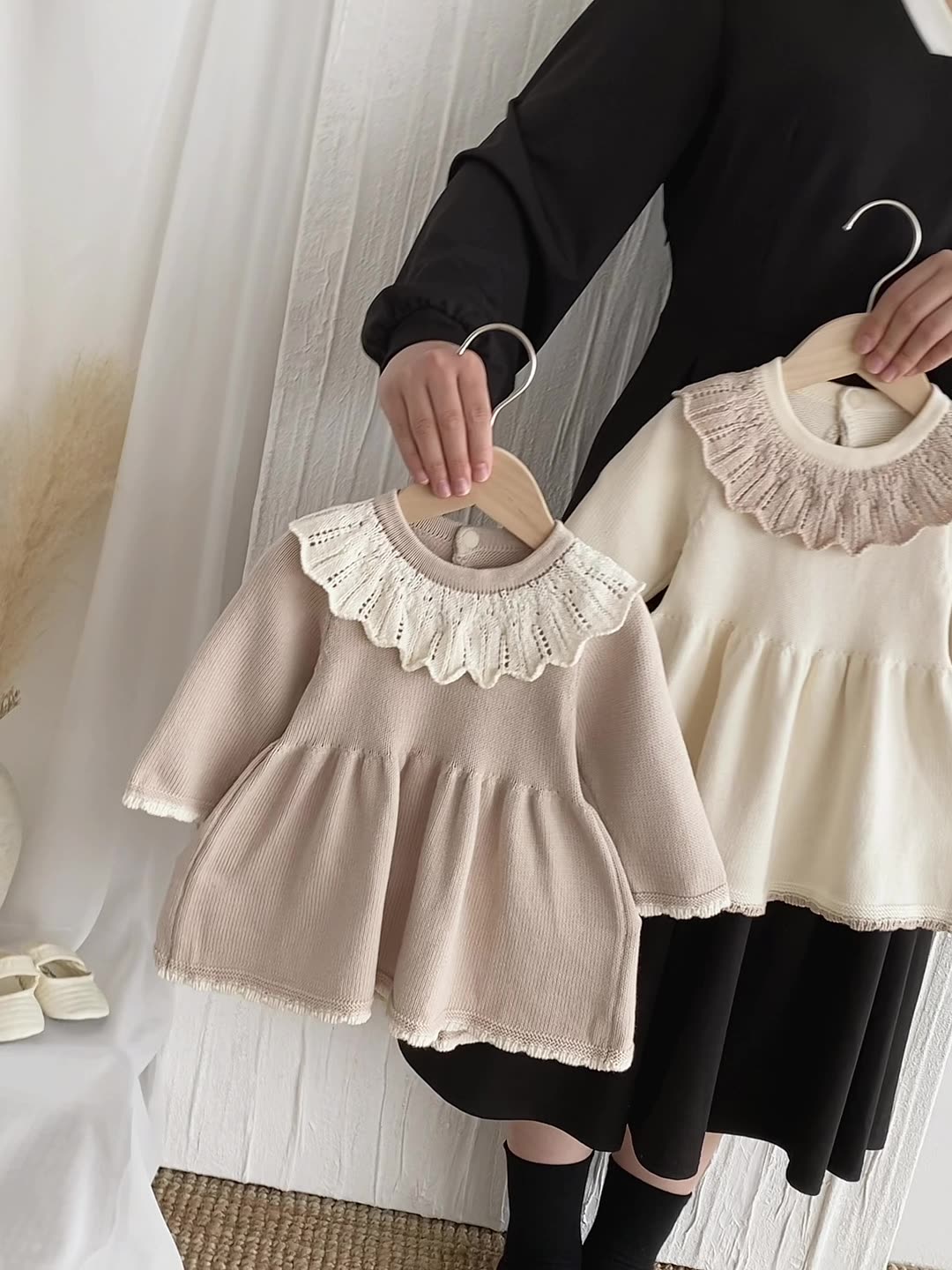 Baby Girls' Warm Wool-Blend Sweater Dress