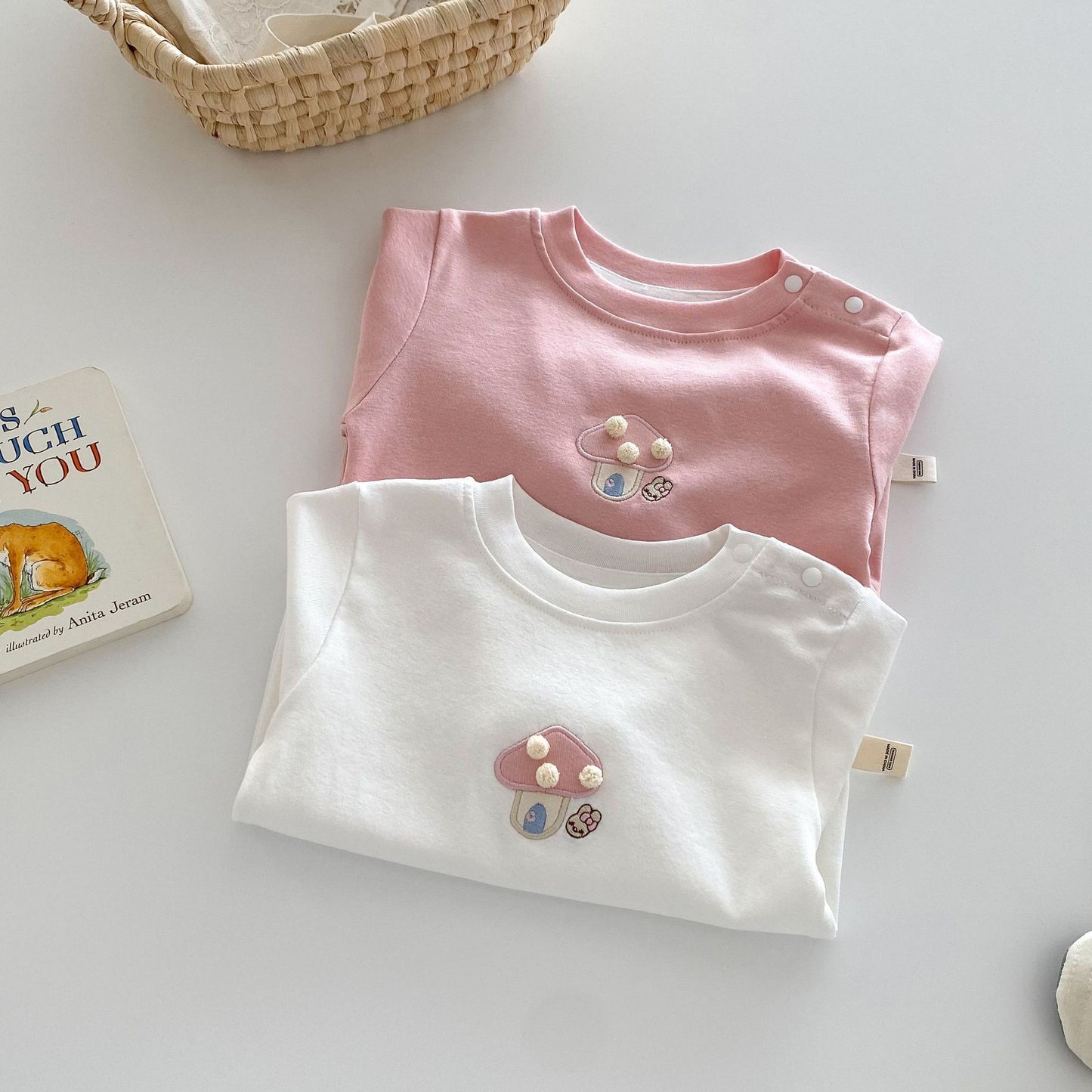 Solid Color Basic T-Shirt – Baby Girl’s Cotton Blend Bottoming Shirt