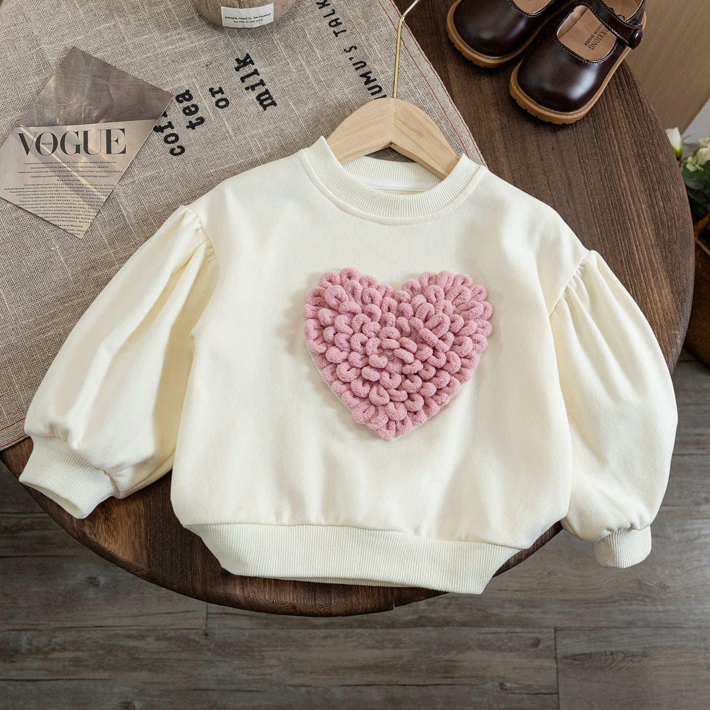 “LOVE” Loose-Fit Fashion Pullover – Long-Sleeved Cotton Top