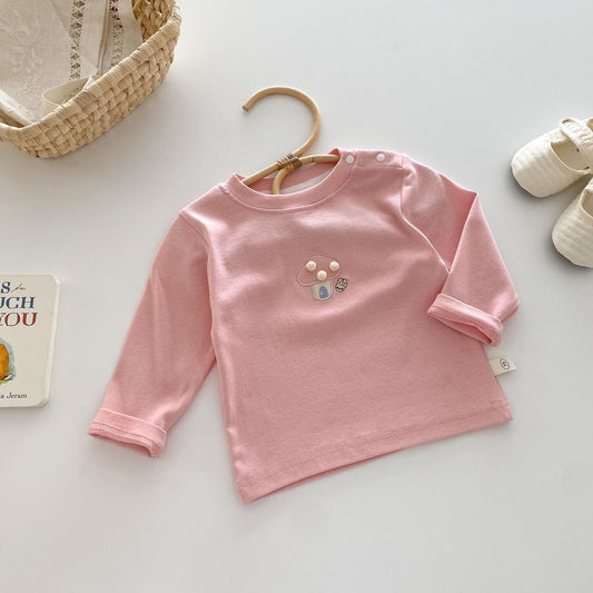 Solid Color Basic T-Shirt – Baby Girl’s Cotton Blend Bottoming Shirt