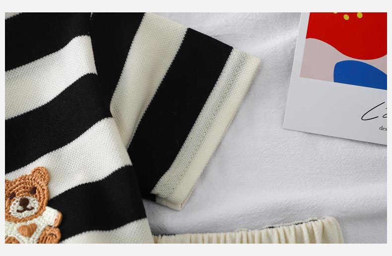 Striped Short-Sleeved Baby Suit – Soft One-Piece for Kids