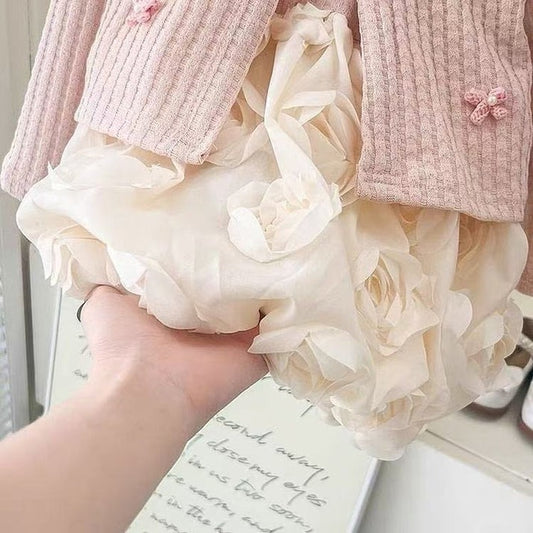 Iris Love Girls Cardigan Romper Dress, exquisite flair dress with cotton liner. great for mild winters and spring