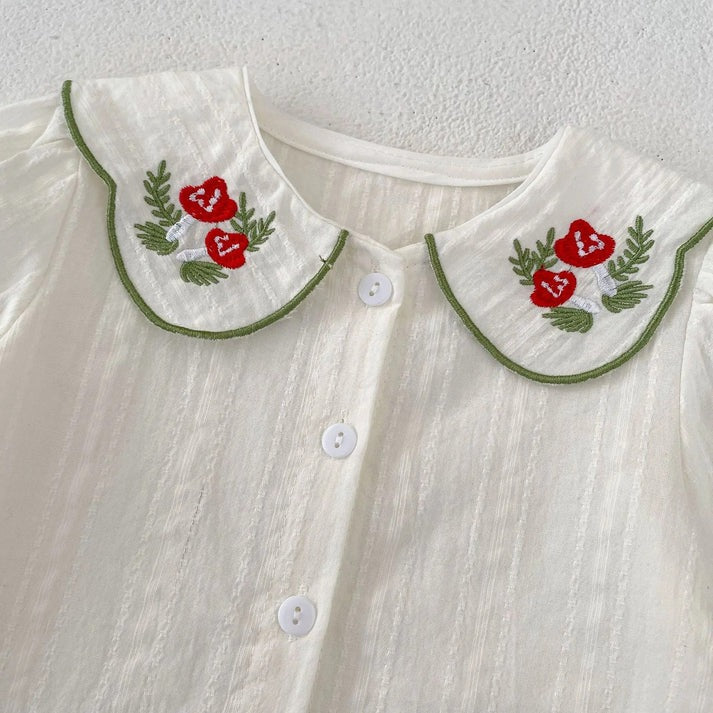 Daisy Dream Baby Girls Two Piece Suspender Set, cotton, full sleeves, very elegant with a collar