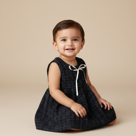 South Korea Inspired Girls Classic Bow Sleeveless Dress