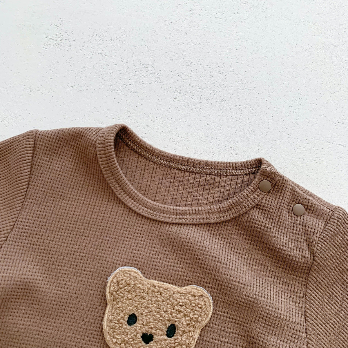 Baby Summer Romper Bear Waffle One-Piece Jumpsuit — Light, Cozy & Adorably Playful