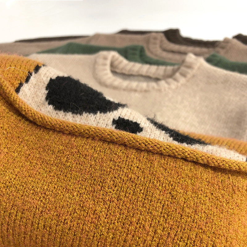 Boys’ Cartoon Knit Sweater – Warm Winter Pullover