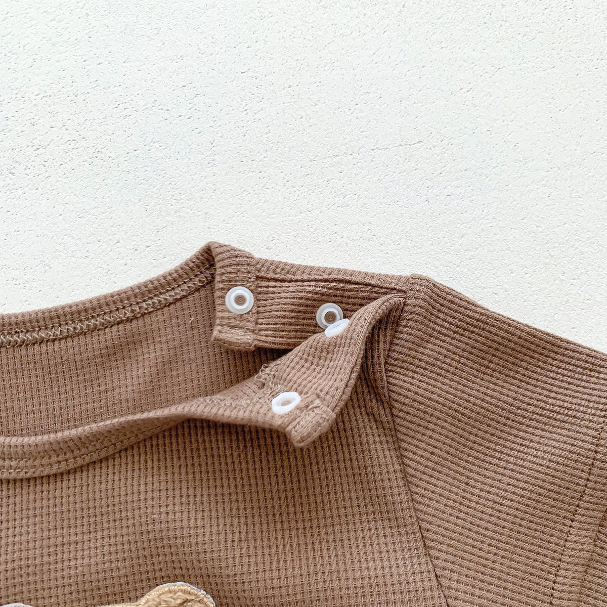 Baby Summer Romper Bear Waffle One-Piece Jumpsuit — Light, Cozy & Adorably Playful