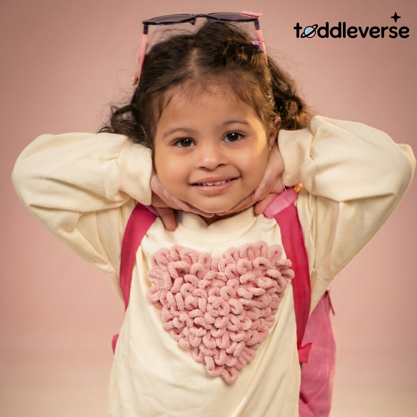 Girls' Soft Cotton Blend Love Graphic Pullover