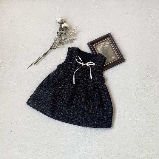 South Korea-Inspired Girls’ Classic Bow Sleeveless Dress