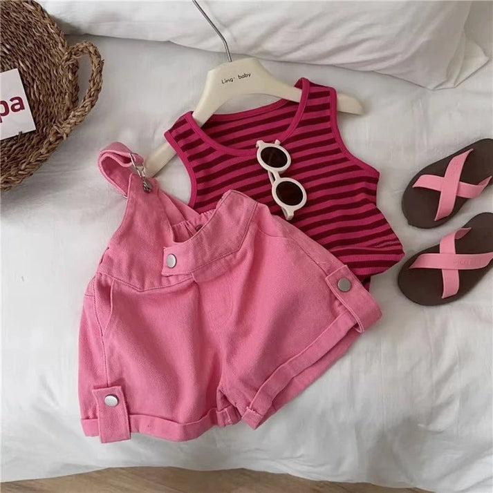 Classy Jumpsuit Style Girls Two-Piece Set, short set, and sleeveless