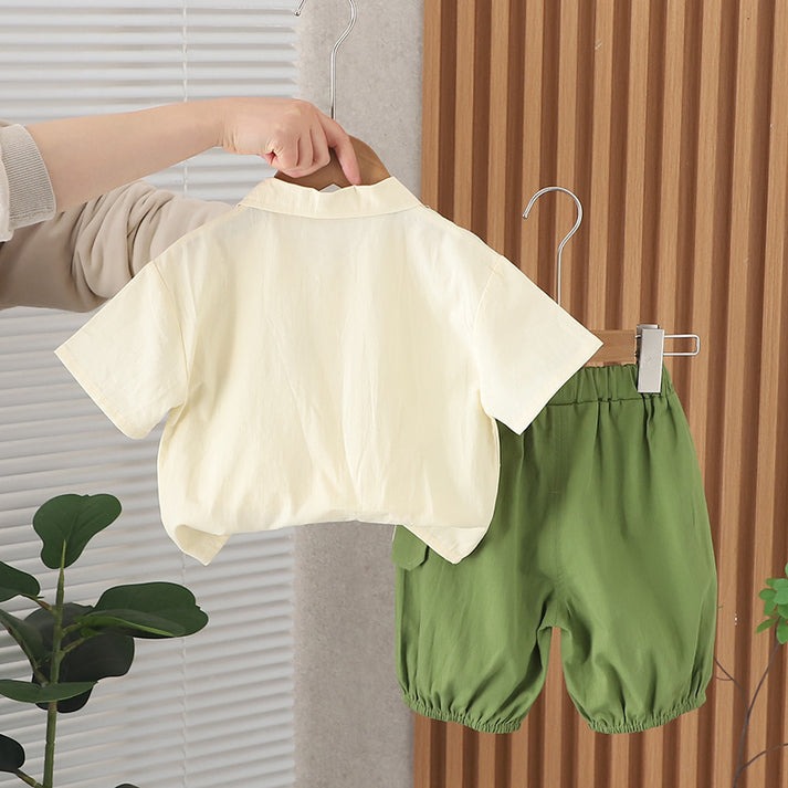 Smart Pocket Shirt and Bottom Set cotton full sleeves