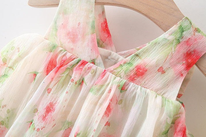 Inaya Baby Girls Pastel Flair Dress with Hat with cotton liner and princess flair