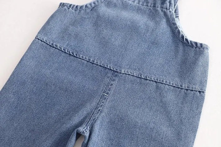 Cozy Denim Boys and Girls Jumpsuit with Hoodie, cotton t-shirt, and denim dungaree