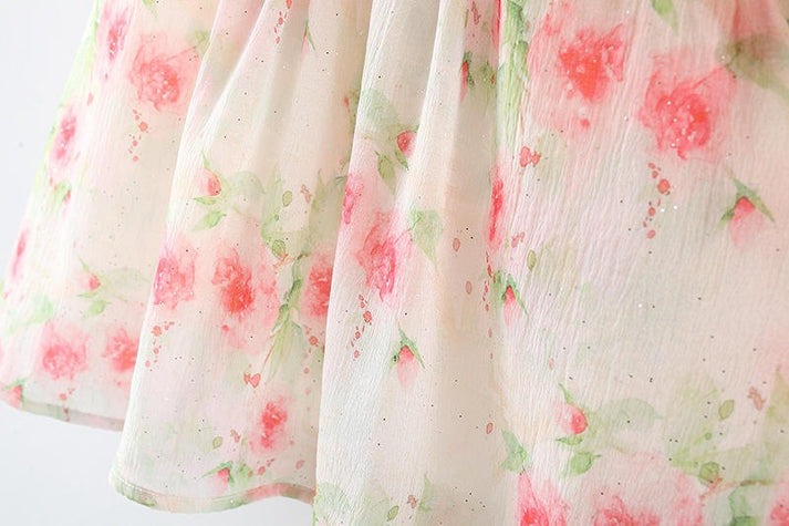 Inaya Baby Girls Pastel Flair Dress with Hat with cotton liner and princess flair