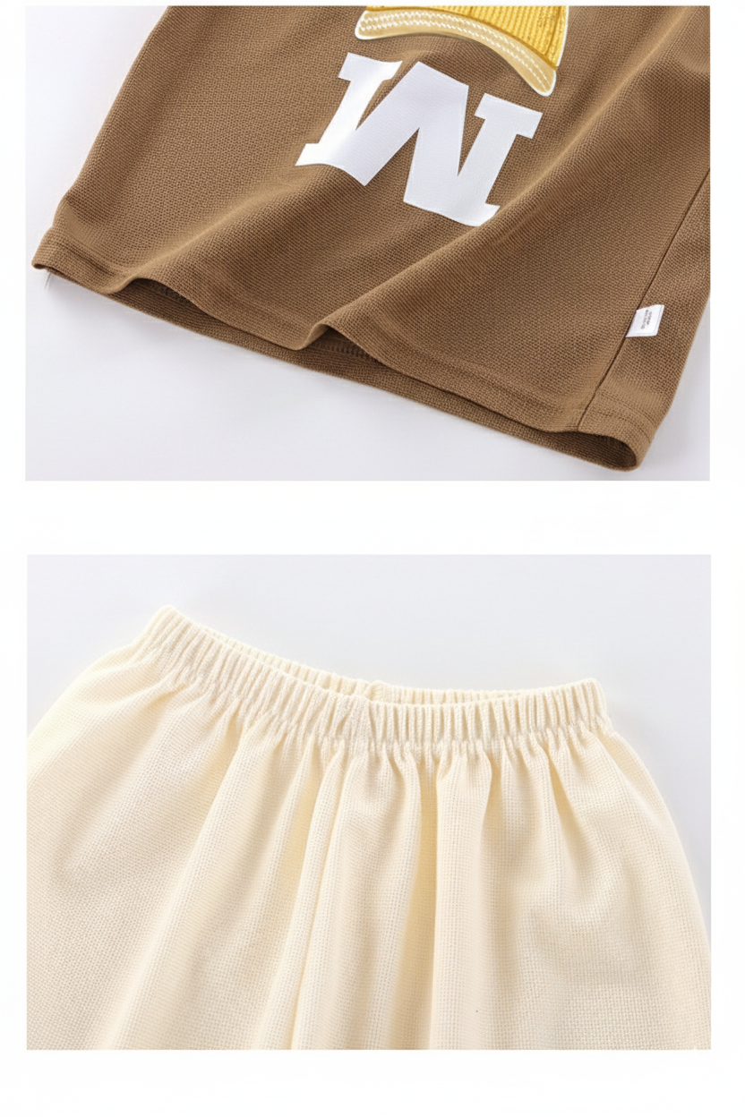 Boys’ Sleeveless Vest Set – 2-Piece Cartoon Shirt and Shorts Outfit