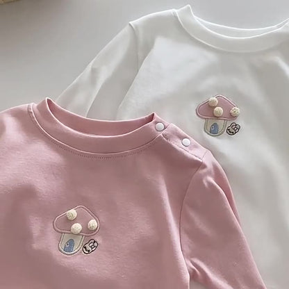 Solid Color Basic T-Shirt – Baby Girl’s Cotton Blend Bottoming Shirt