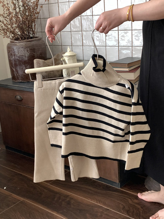 Children’s Turtleneck Pullover & Wide-Leg Pants Set