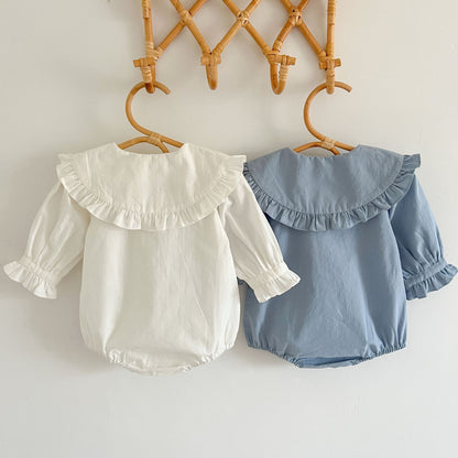 Long Sleeve Lace Doll Collar Baby Romper