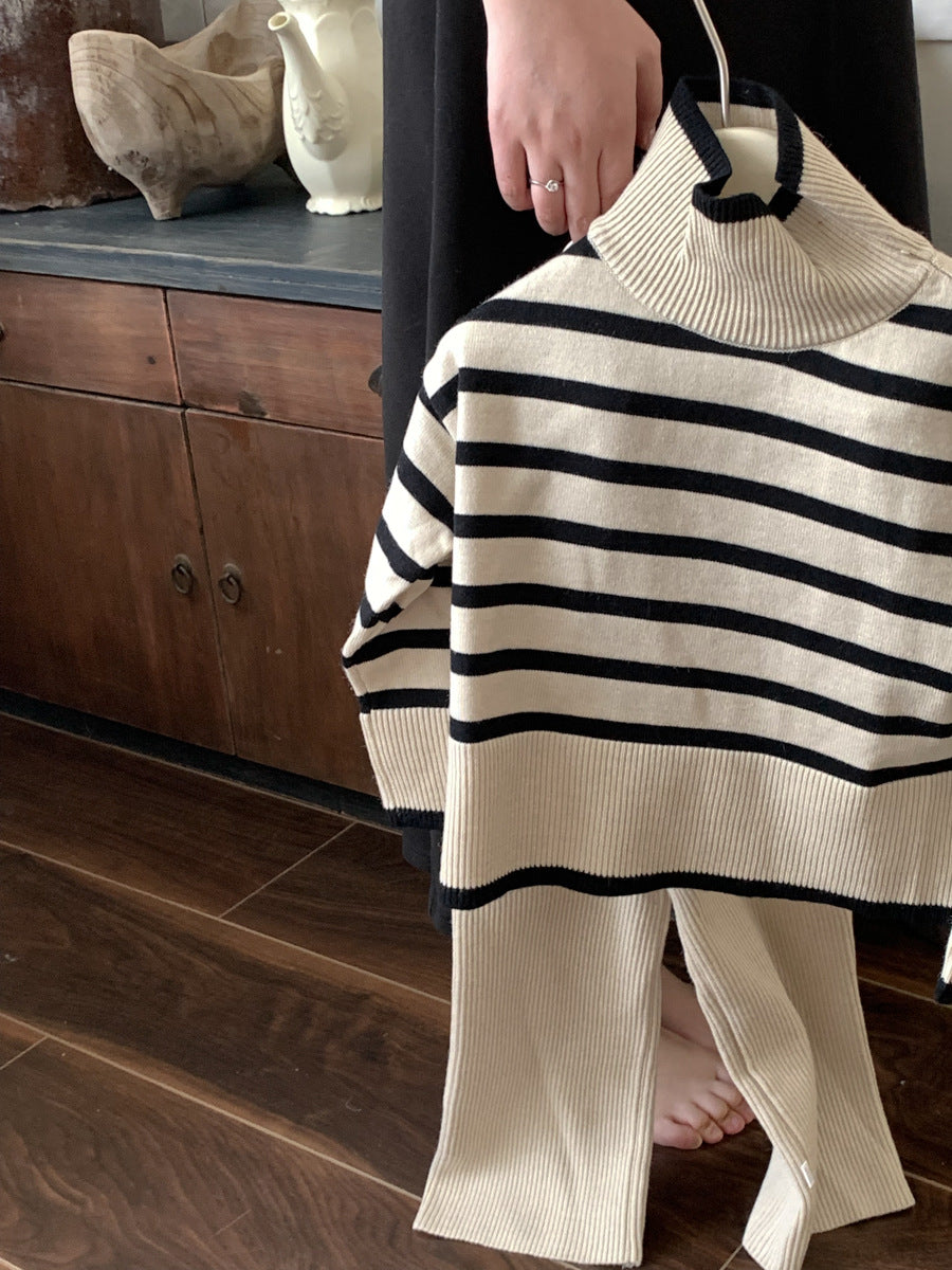 Children’s Turtleneck Pullover & Wide-Leg Pants Set