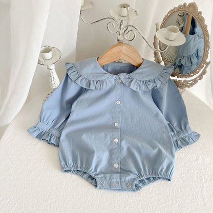 Long Sleeve Lace Doll Collar Baby Romper