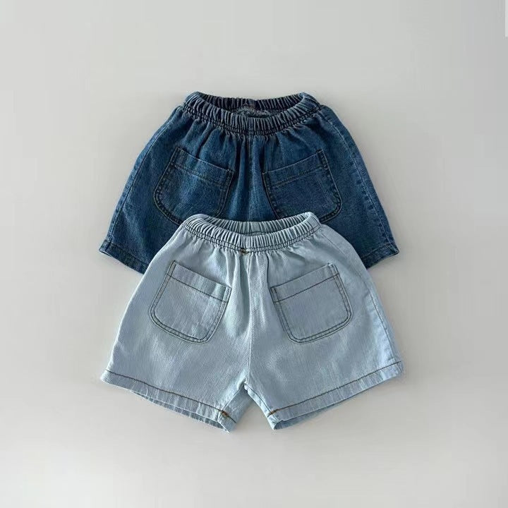 Short Sleeve Denim Pocket Shirt & Shorts Set – Two-Piece Summer Outfit