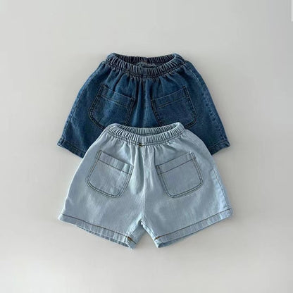 Short Sleeve Denim Pocket Shirt & Shorts Set – Two-Piece Summer Outfit
