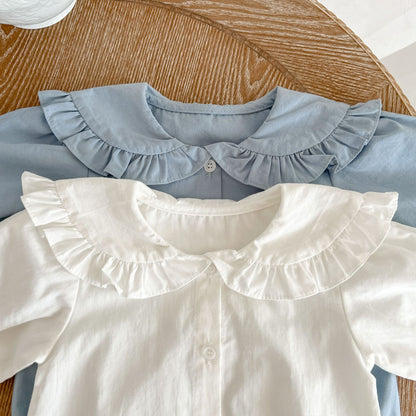 Long Sleeve Lace Doll Collar Baby Romper