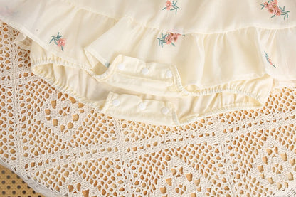 Baby summer romper and bloomer with attached skirt