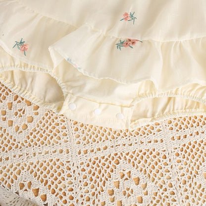 Baby summer romper and bloomer with attached skirt