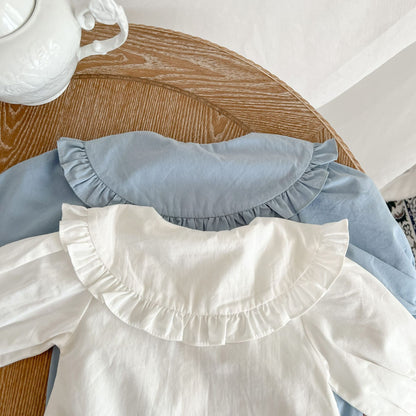 Long Sleeve Lace Doll Collar Baby Romper