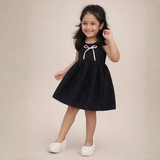 South Korea Inspired Girls Classic Bow Sleeveless Dress