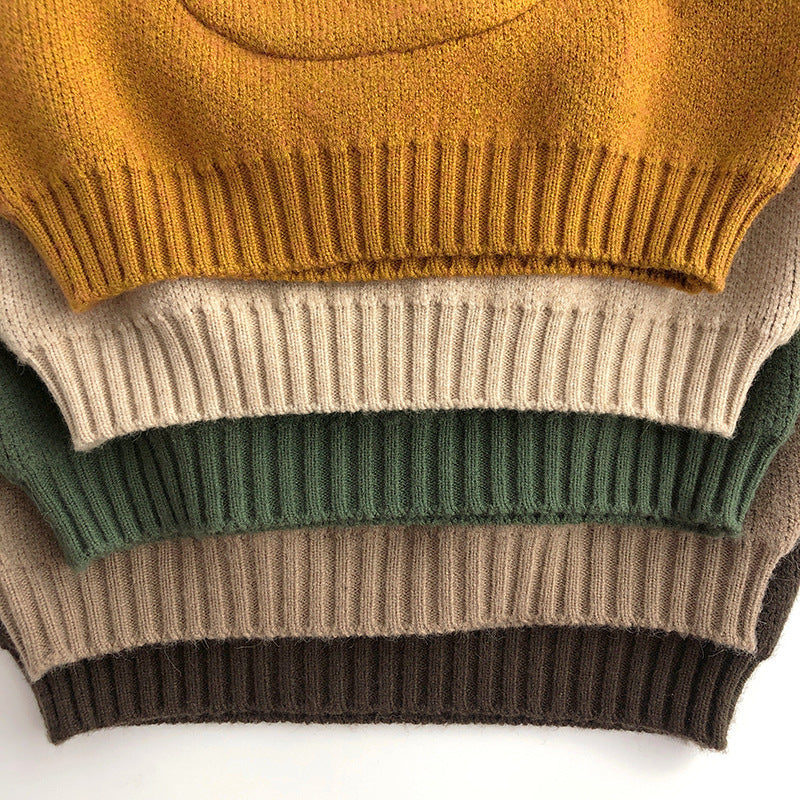 Boys’ Cartoon Knit Sweater – Warm Winter Pullover