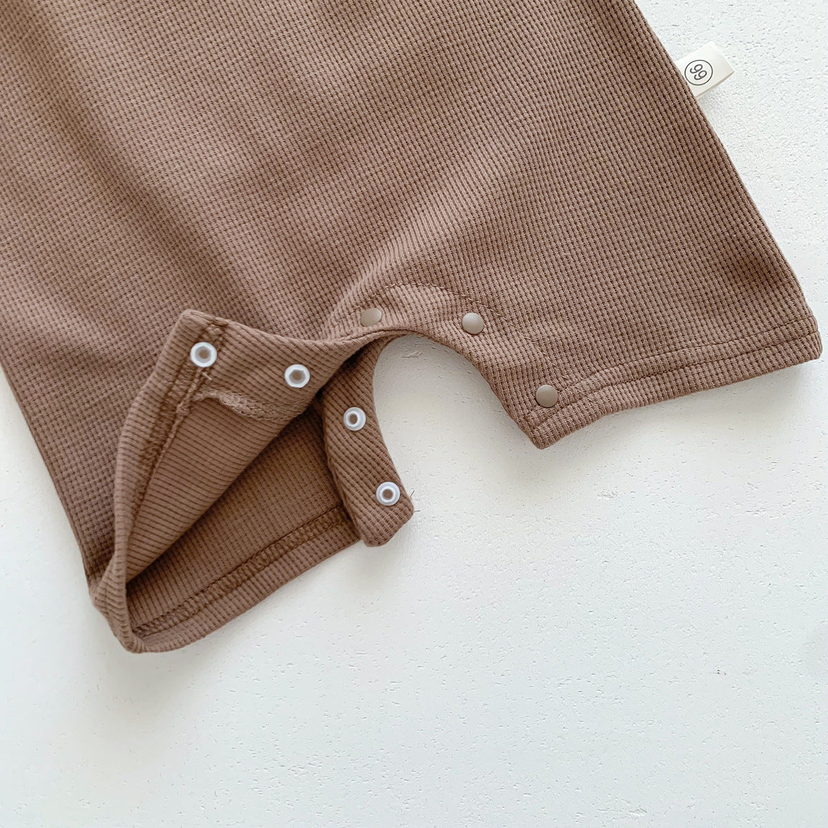 Baby Summer Romper Bear Waffle One-Piece Jumpsuit — Light, Cozy & Adorably Playful