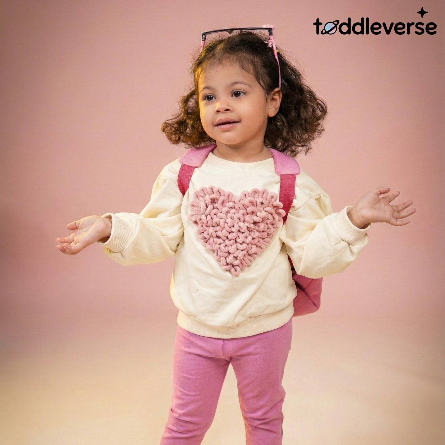 Girls' Soft Cotton Blend Love Graphic Pullover