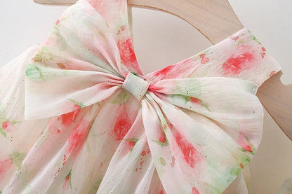 Inaya Baby Girls Pastel Flair Dress with Hat with cotton liner and princess flair