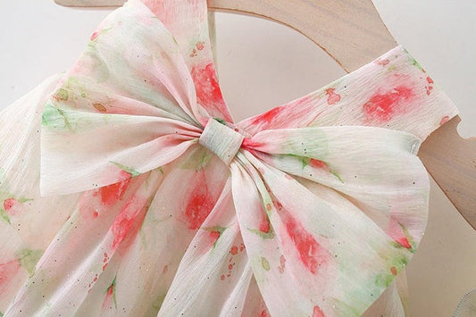 Inaya Baby Girls Pastel Flair Dress with Hat with cotton liner and princess flair