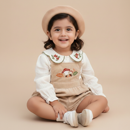 Baby Girl Two Piece Cotton Suspender Set