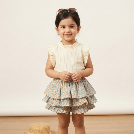 Summer Baby Girl Two-Piece Skirt Set