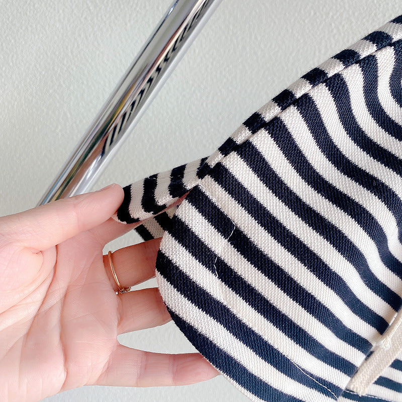 Girls’ 2-Piece Summer Set – Bow Accent Top & Striped Shorts