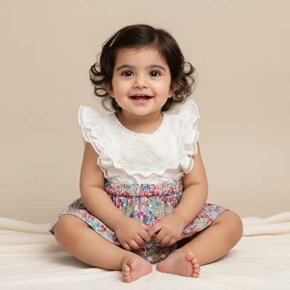 Baby Girls Romper Dress, exquisite cotton