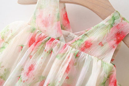 Inaya Baby Girls Pastel Flair Dress with Hat with cotton liner and princess flair