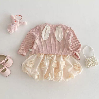 Iris Love Girls Cardigan Romper Dress, exquisite flair dress with cotton liner. great for mild winters and spring