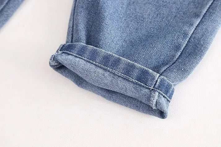 Cozy Denim Boys and Girls Jumpsuit with Hoodie, cotton t-shirt, and denim dungaree