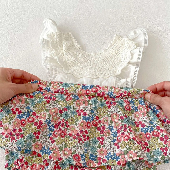 Ruby Posh Baby Girls Romper Dress, sleeveless, exquisite cotton 2-3, 3-4, 4-5