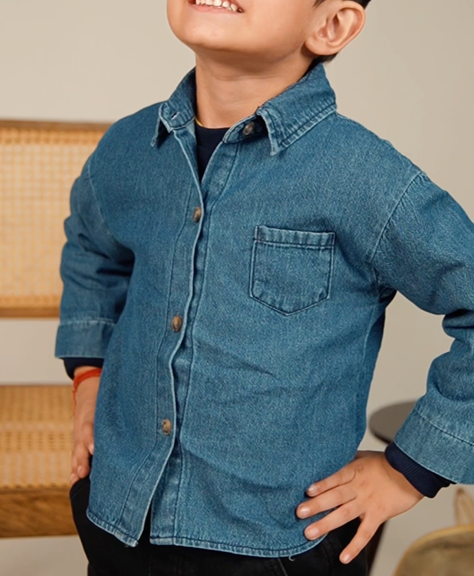 Workwear Chest Pocket Shirt with Lapel collar