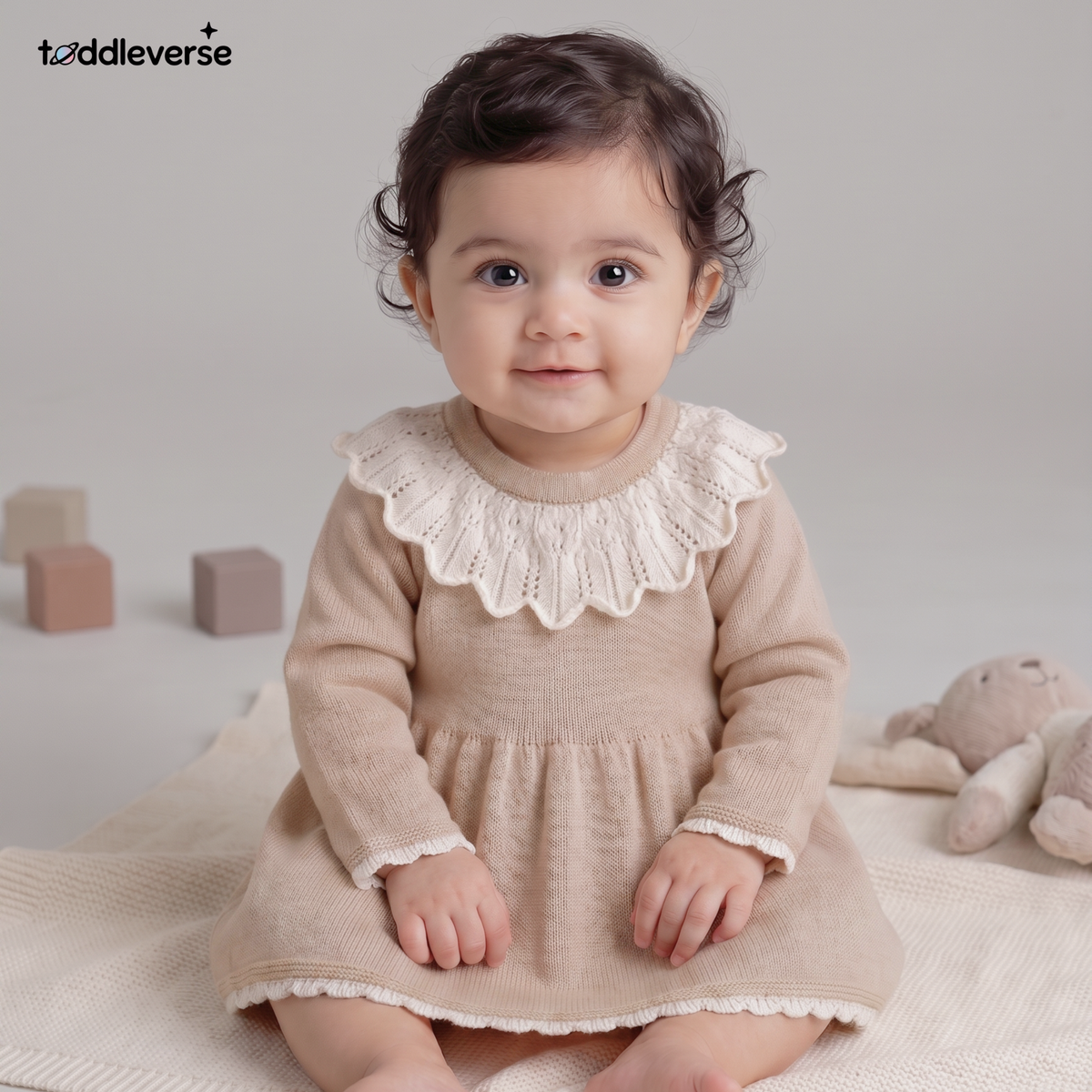 Baby Girls' Warm Wool-Blend Sweater Dress