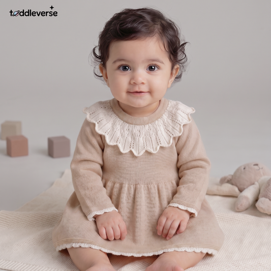Baby Girls' Warm Wool-Blend Sweater Dress