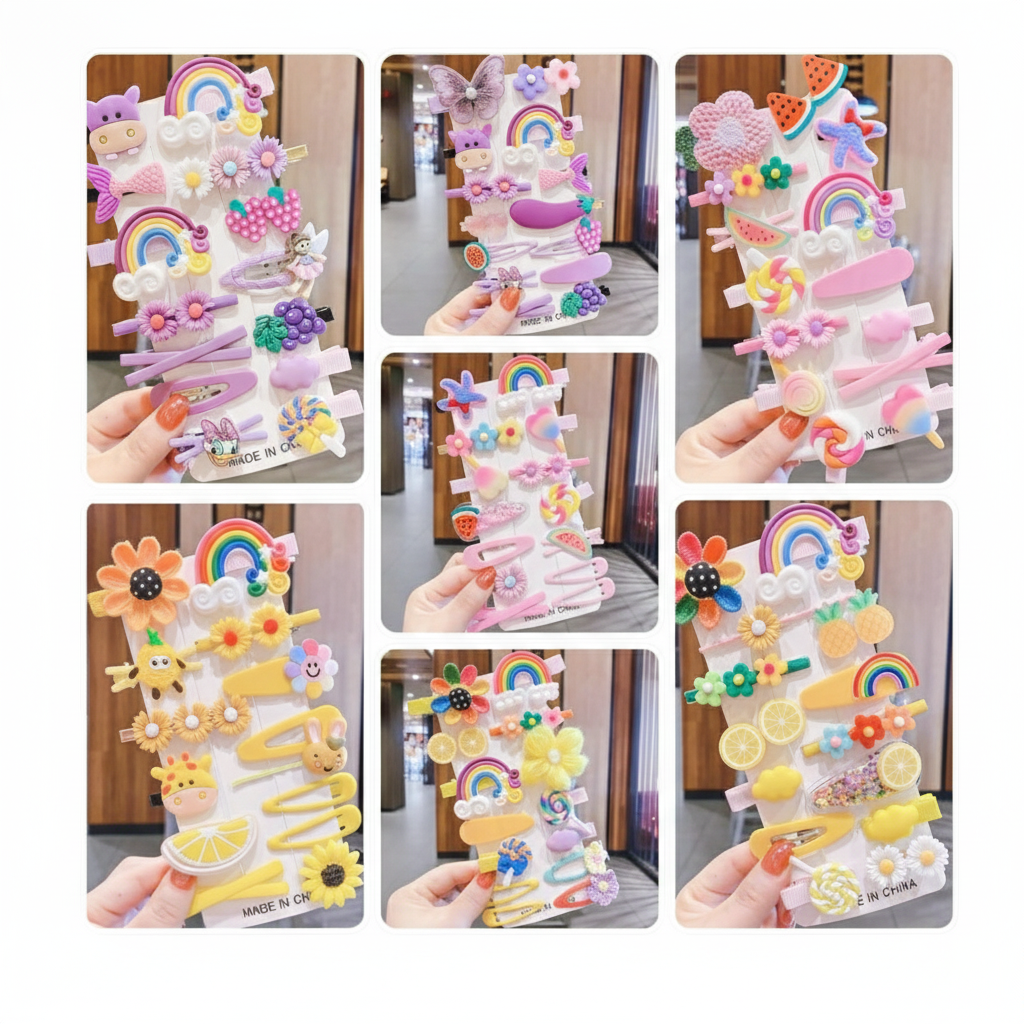 Colorful assorted Hair Clips Set –