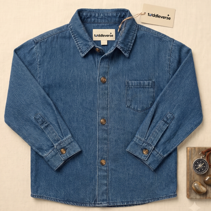 Workwear Chest Pocket Shirt with Lapel collar